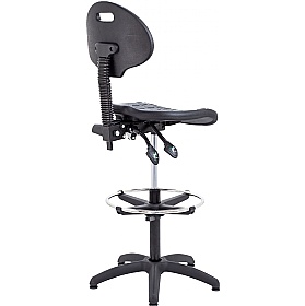Factory II High PU Wipe Clean Draughtsman Chair