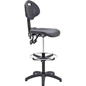 Factory II High PU Wipe Clean Draughtsman Chair