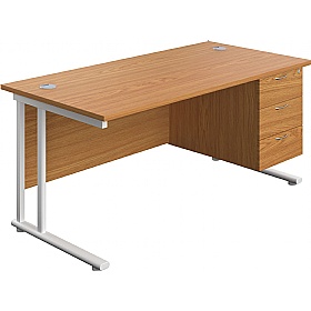 Interface Rectangular Office Desks with Single Fix