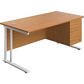 Interface Rectangular Office Desks with Single Fix