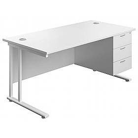 Interface Rectangular Office Desks with Single Fix