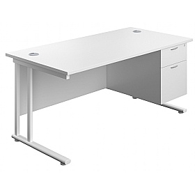 Interface Rectangular Office Desks with Single Fix
