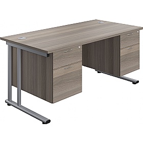Interface Rectangular Office Desks with Double Fix