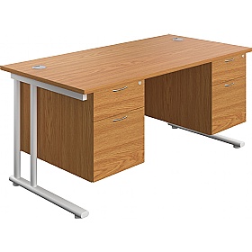 Interface Rectangular Office Desks with Double Fix