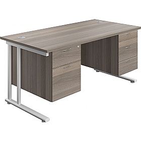 Interface Rectangular Office Desks with Double Fix