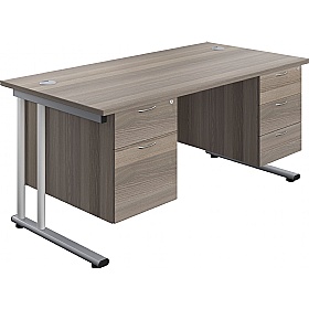 Interface Rectangular Office Desks with Double Fix