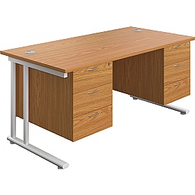 Interface Rectangular Office Desks with Double Fix