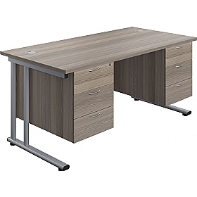 Interface Rectangular Office Desks with Double Fix