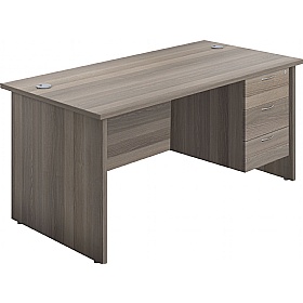 Ventura Rectangular Office Desks with Single Fixed Drawers