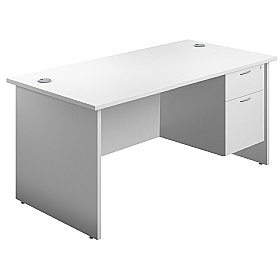 Ventura Rectangular Office Desks with Single Fixed