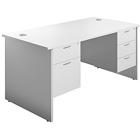 Ventura Rectangular Office Desks with Double Fixed