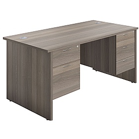 Ventura Rectangular Office Desks with Double Fixed Drawers