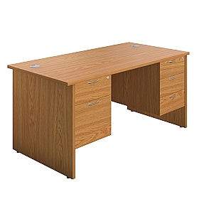 Ventura Rectangular Office Desks with Double Fixed