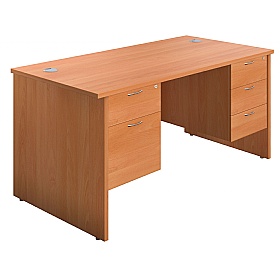 Ventura Rectangular Office Desks with Double Fixed