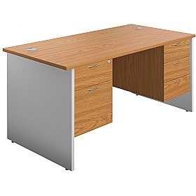 Panel Plus Rectangular Office Desks with Double Fi