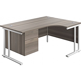 Interface Ergonomic Radial Office Desks with Fixed