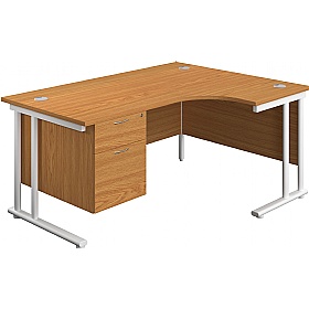 Interface Ergonomic Radial Office Desks with Fixed