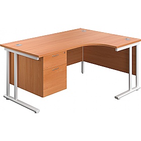 Interface Ergonomic Radial Office Desks with Fixed