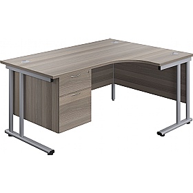 Interface Ergonomic Radial Office Desks with Fixed