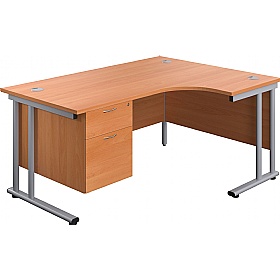 Interface Ergonomic Radial Office Desks with Fixed