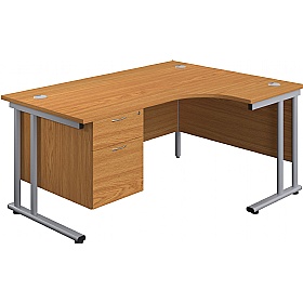 Interface Ergonomic Radial Office Desks with Fixed