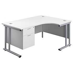 Interface Ergonomic Radial Office Desks with Fixed
