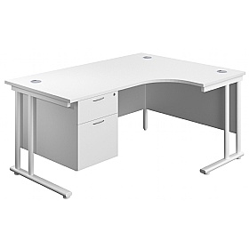 Interface Ergonomic Radial Office Desks with Fixed