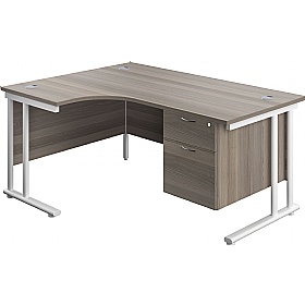 Interface Ergonomic Radial Office Desks with Fixed