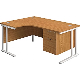Interface Ergonomic Radial Office Desks with Fixed