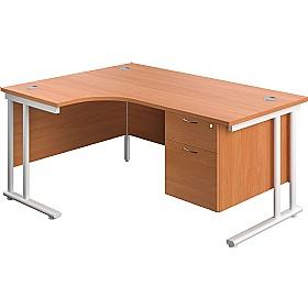 Interface Ergonomic Radial Office Desks with Fixed
