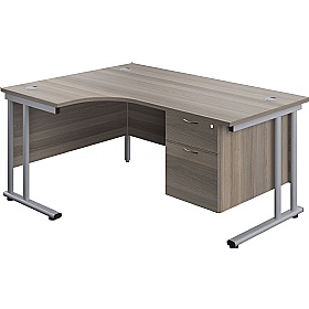 Interface Ergonomic Radial Office Desks with Fixed