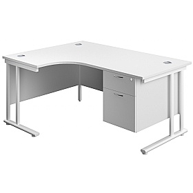 Interface Ergonomic Radial Office Desks with Fixed
