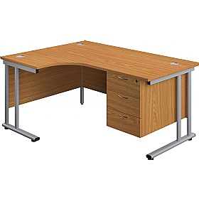 Interface Ergonomic Radial Office Desks with Fixed