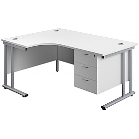 Interface Ergonomic Radial Office Desks with Fixed