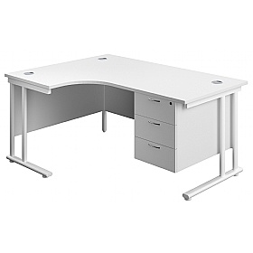 Interface Ergonomic Radial Office Desks with Fixed