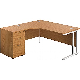 Interface Ergonomic Radial Office Desks with Desk