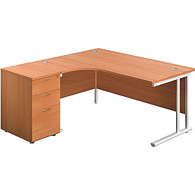 Interface Ergonomic Radial Office Desks with Desk