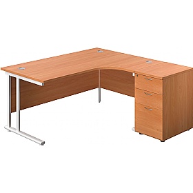 Interface Ergonomic Radial Office Desks with Desk