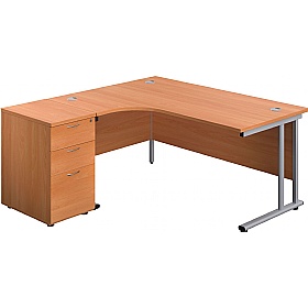 Interface Ergonomic Radial Office Desks with Desk