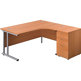 Interface Ergonomic Radial Office Desks with Desk