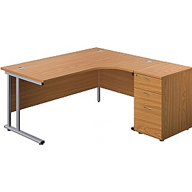 Interface Ergonomic Radial Office Desks with Desk