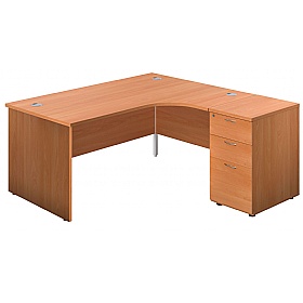 Ventura Ergonomic Radial Office Desks with Desk En