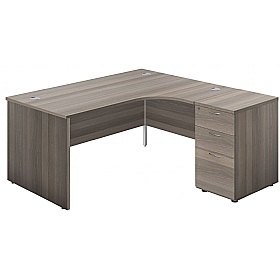 Ventura Ergonomic Radial Office Desks with Desk End Drawers