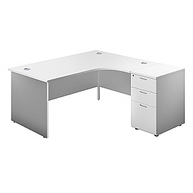Ventura Ergonomic Radial Office Desks with Desk En