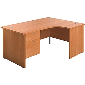 Ventura Ergonomic Radial Office Desks with Fixed D