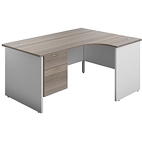 Panel Plus Ergonomic Radial Office Desks with Fixe