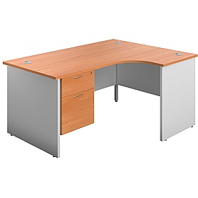 Panel Plus Ergonomic Radial Office Desks with Fixe