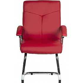 Hoxton Red Leather Faced Visitor Chair