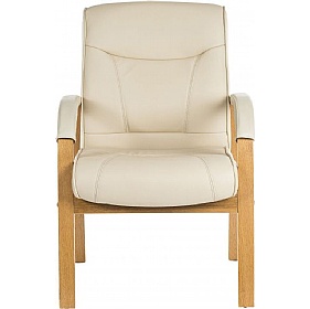 Knightsbridge Cream Bonded Leather Visitor Chair