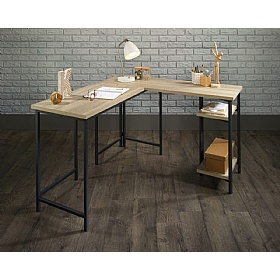 Industrial L-Shaped Home Office Desks